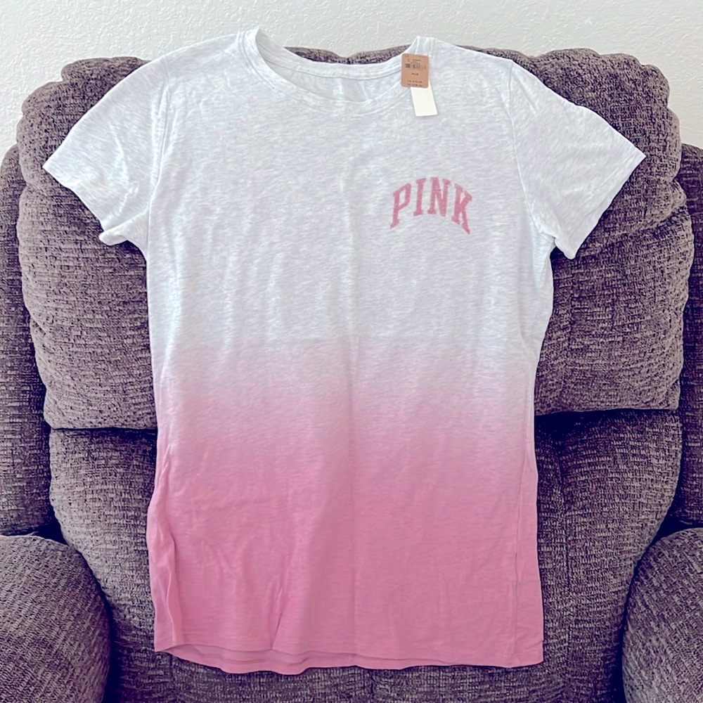 PINK shirt, size M, gray and pink, new with tags